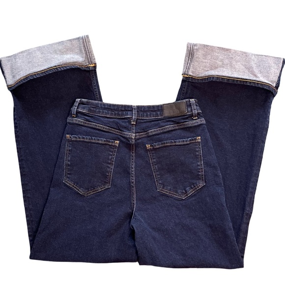 Rails The Getty High Rise Wide Leg Cuffed Moonlight Blues Denim Jeans Size 28 - Picture 6 of 12